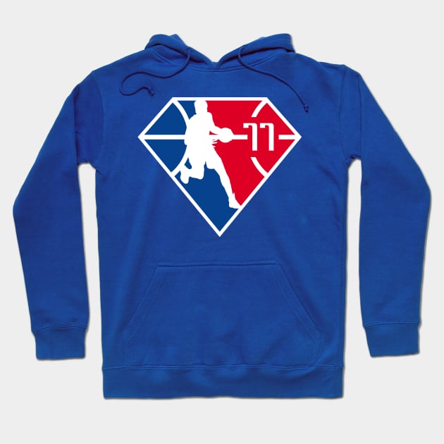 Luka Doncic Diamond #77 (Red / White / Blue) Hoodie by ParaholiX